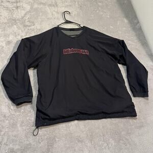 Billabong Windbreaker Pullover Mens Large Black Gray Reversible V-Neck Surf VTG